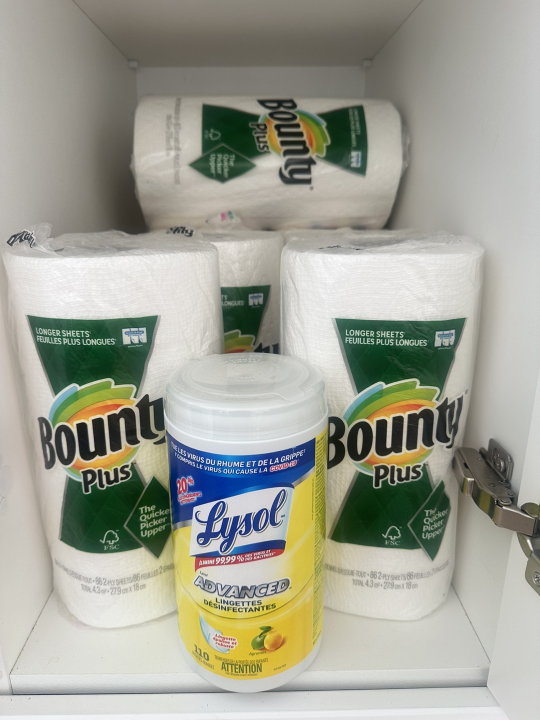 10Bounty Paper Towels and Lysol Disinfecting Wipes