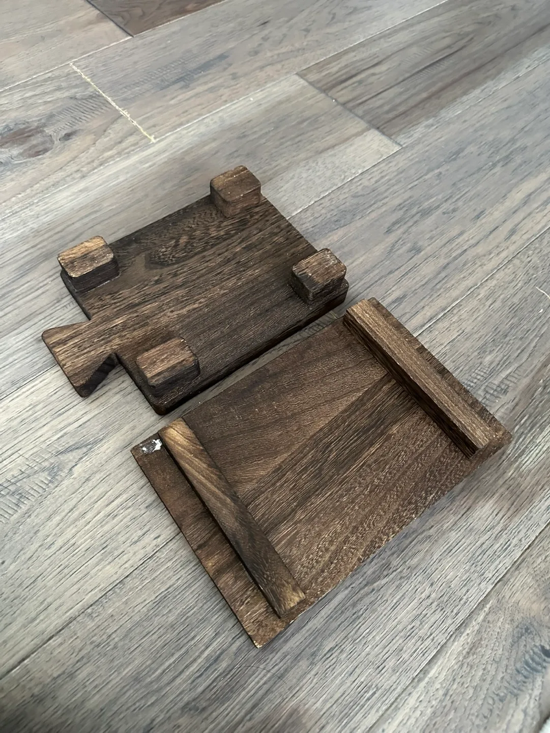 Set of Two Dark Brown Wooden Serving Trays 🥕 image indicator(9)
