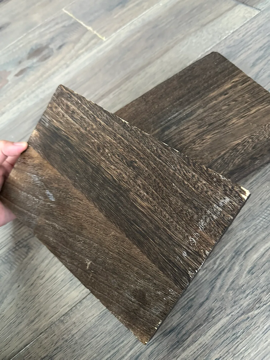 Set of Two Dark Brown Wooden Serving Trays 🥕 image indicator(8)