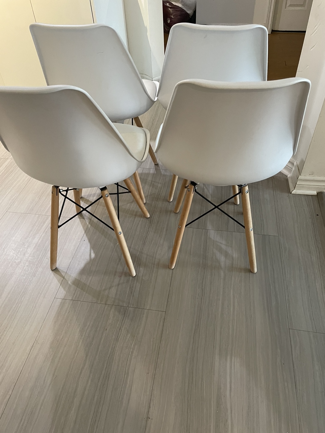 Four White Eiffel Chairs - photo 4