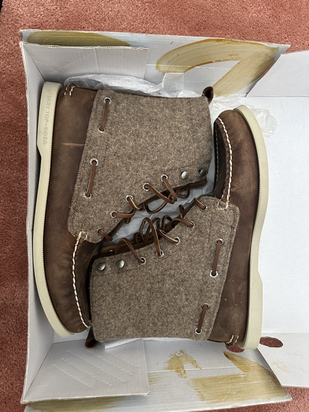 Sperry Top-Sider Boots - Brown Leather & Wool