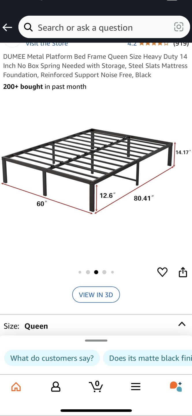 Queen Size Metal Bed Frame - photo 3