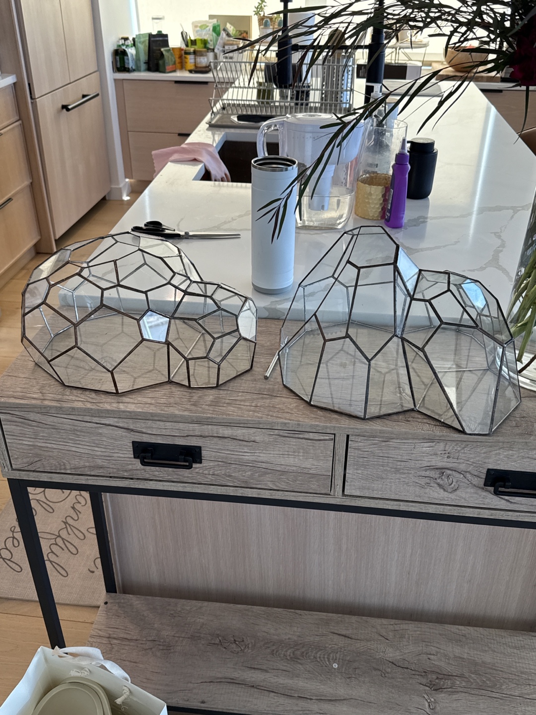 Geometric Glass Terrariums (Set of 2)