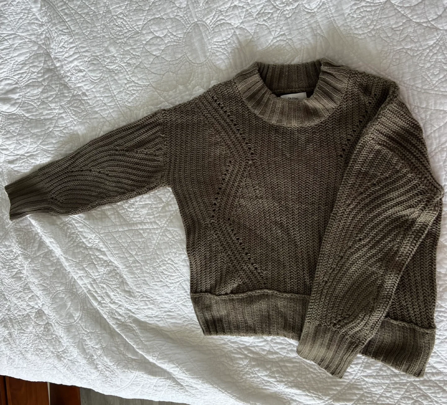 🧶 Green Olive Knitted Sweater image indicator(3)