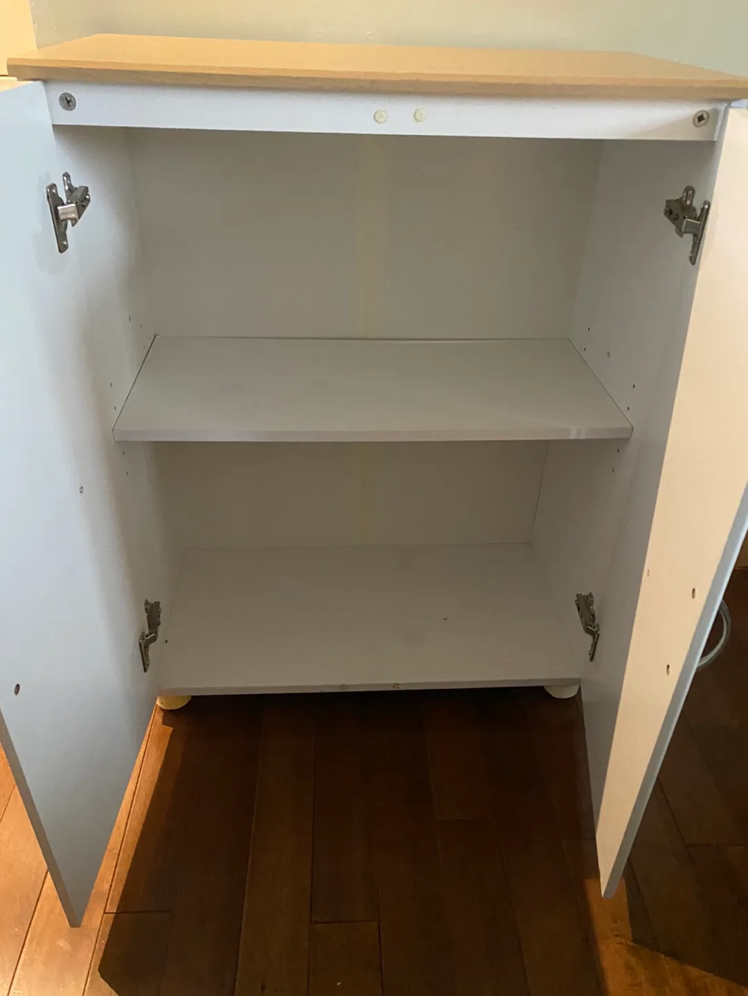 White Two-Door Cabinet with Shelf image indicator(3)