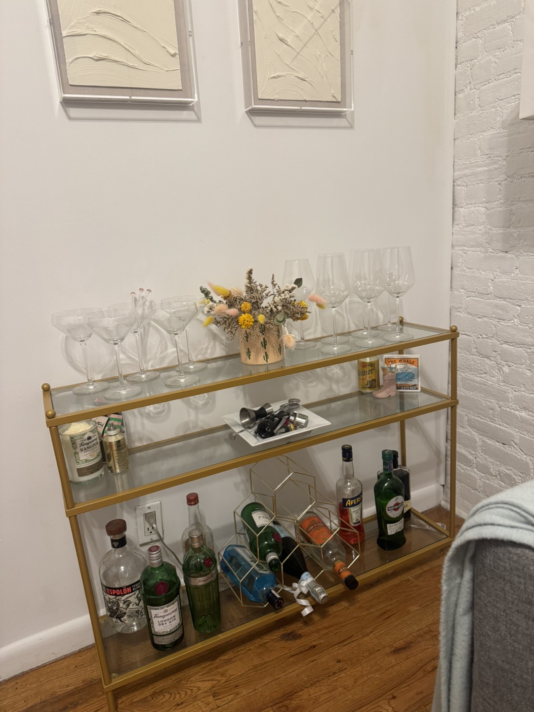 Gold Glass Bar Cart