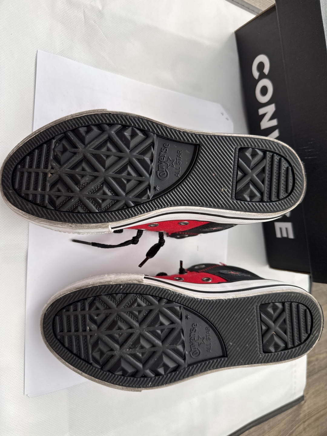 Converse Kids' Red and Black High-Top Sneakers - Size 1 - photo 4
