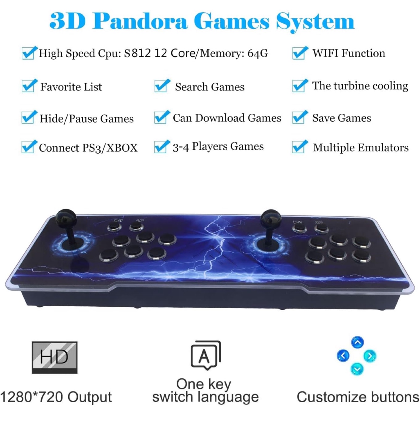 LIFAVOVY Pandora Box 18s Arcade Console - 8000+ Games - photo 4