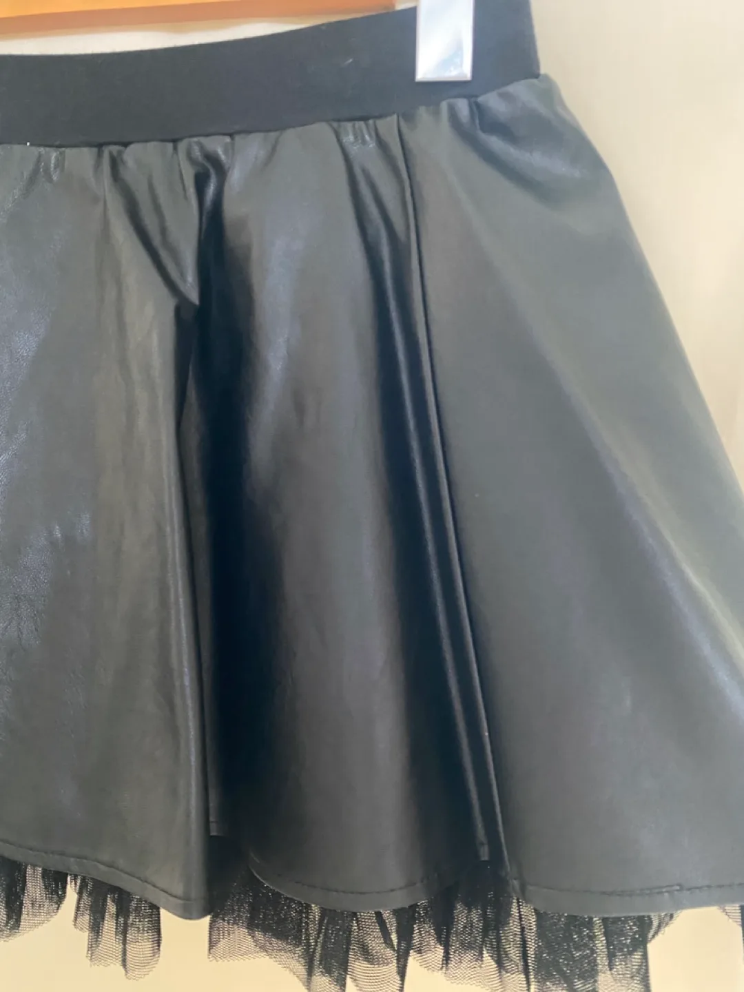 Forever 21 Girls Faux Leather Mini Tulle Skirt image indicator(2)