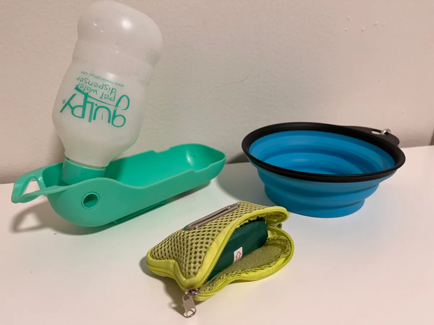 Dog Travel Kit: Water Bottle, Collapsible Bowl & Poop Bag Holder thumbnail