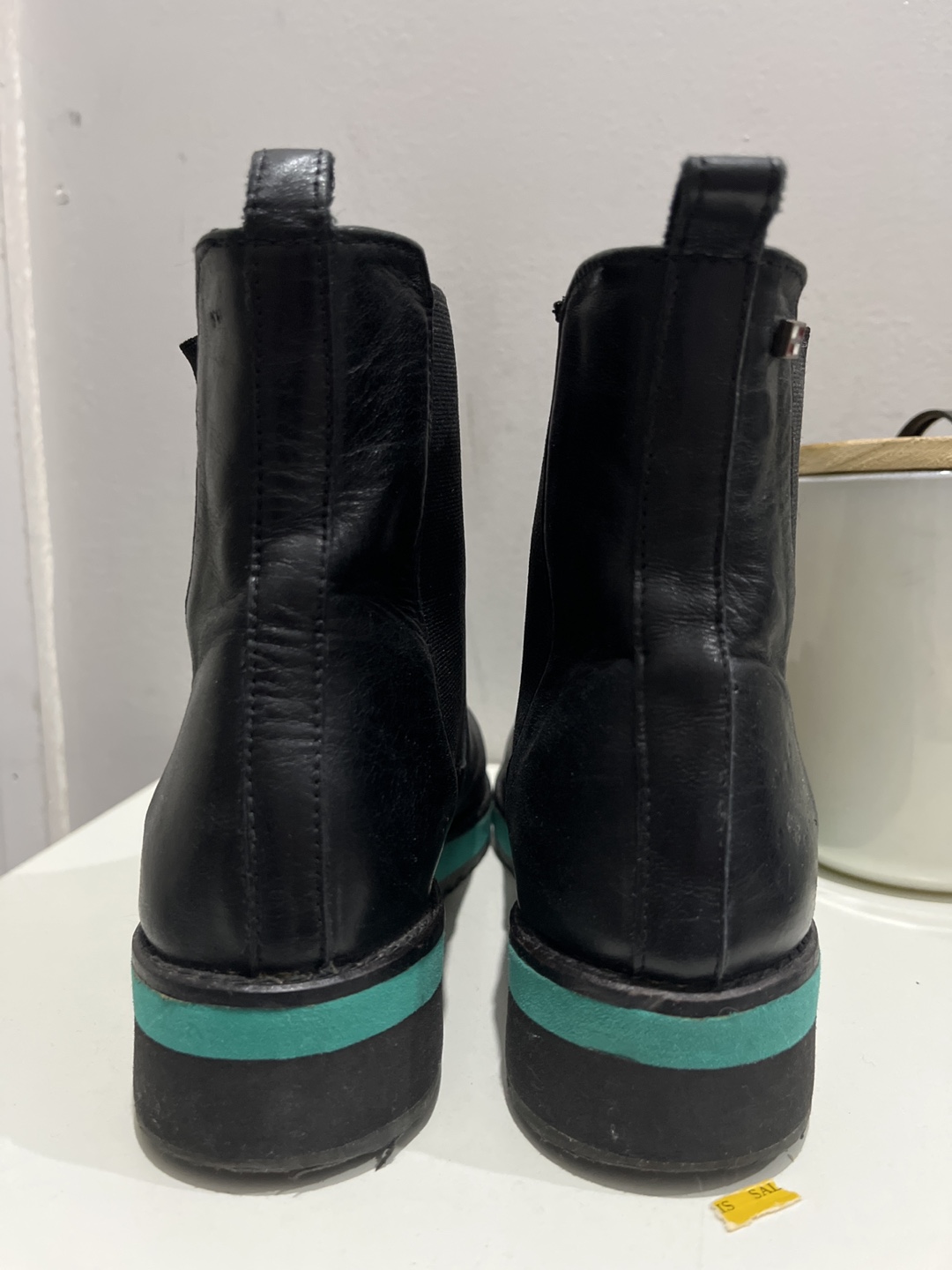 Black Chelsea Boots - Imported frm Argentina Teal Trim - photo 2