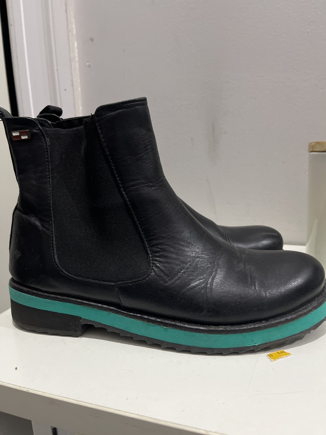 Black Chelsea Boots - Imported frm Argentina Teal Trim