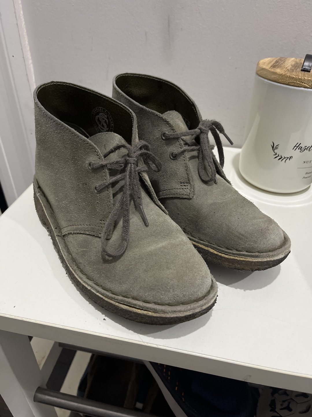 Clarks Boots Suede Olive Green