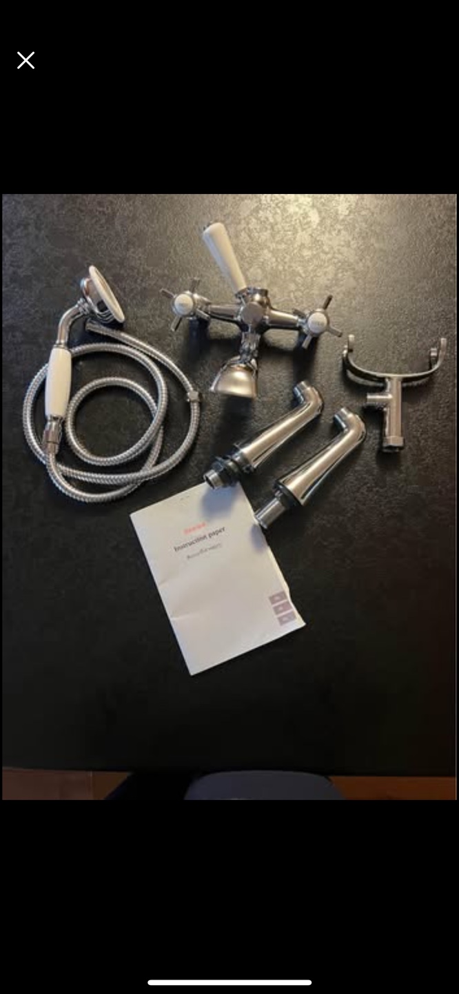 New Traditional Chrome and White Bathtub Faucet with Shower - photo 2