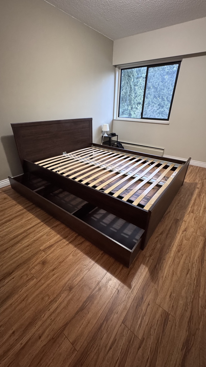 Ikea Malm Queen Size Bed Frame with Drawers - photo 2