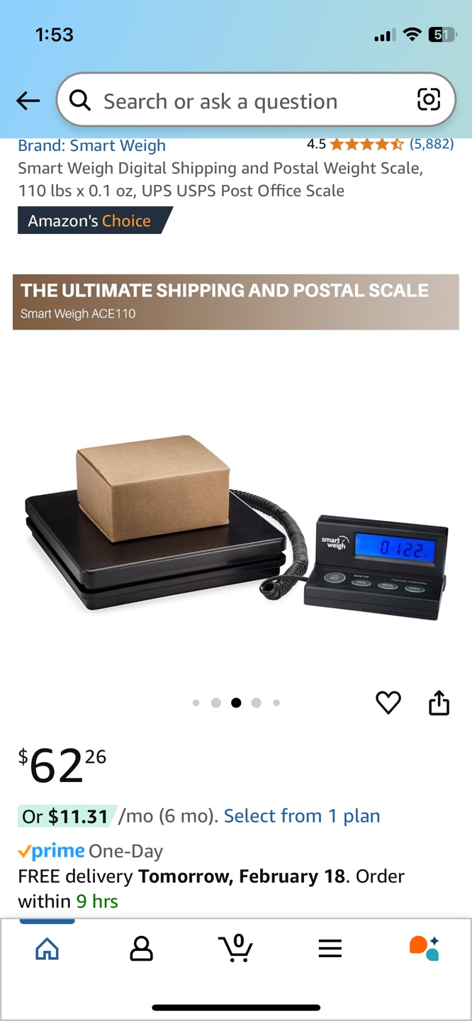Smart Weigh ACE110 Digital Postal Scale - 110lb/50kg Capacity - photo 3