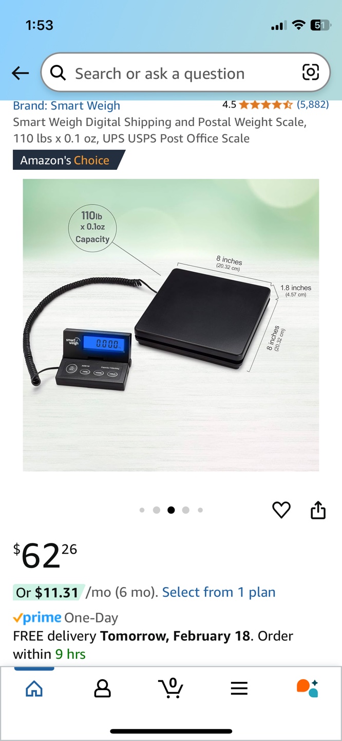Smart Weigh ACE110 Digital Postal Scale - 110lb/50kg Capacity - photo 4