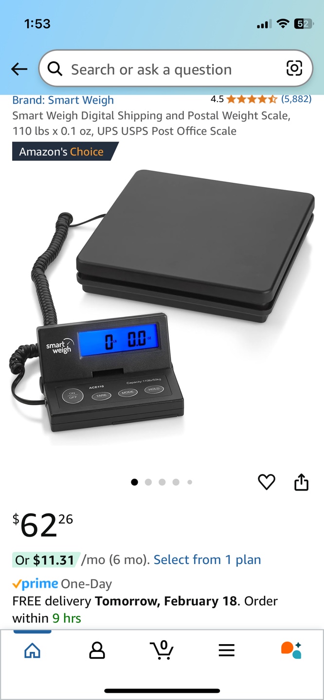 Smart Weigh ACE110 Digital Postal Scale - 110lb/50kg Capacity - photo 2