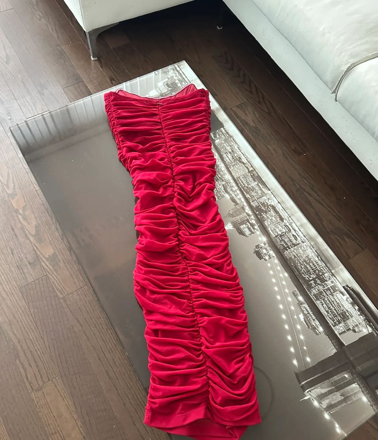 Stunning Red Ruched Midi Dress small image indicator(3)