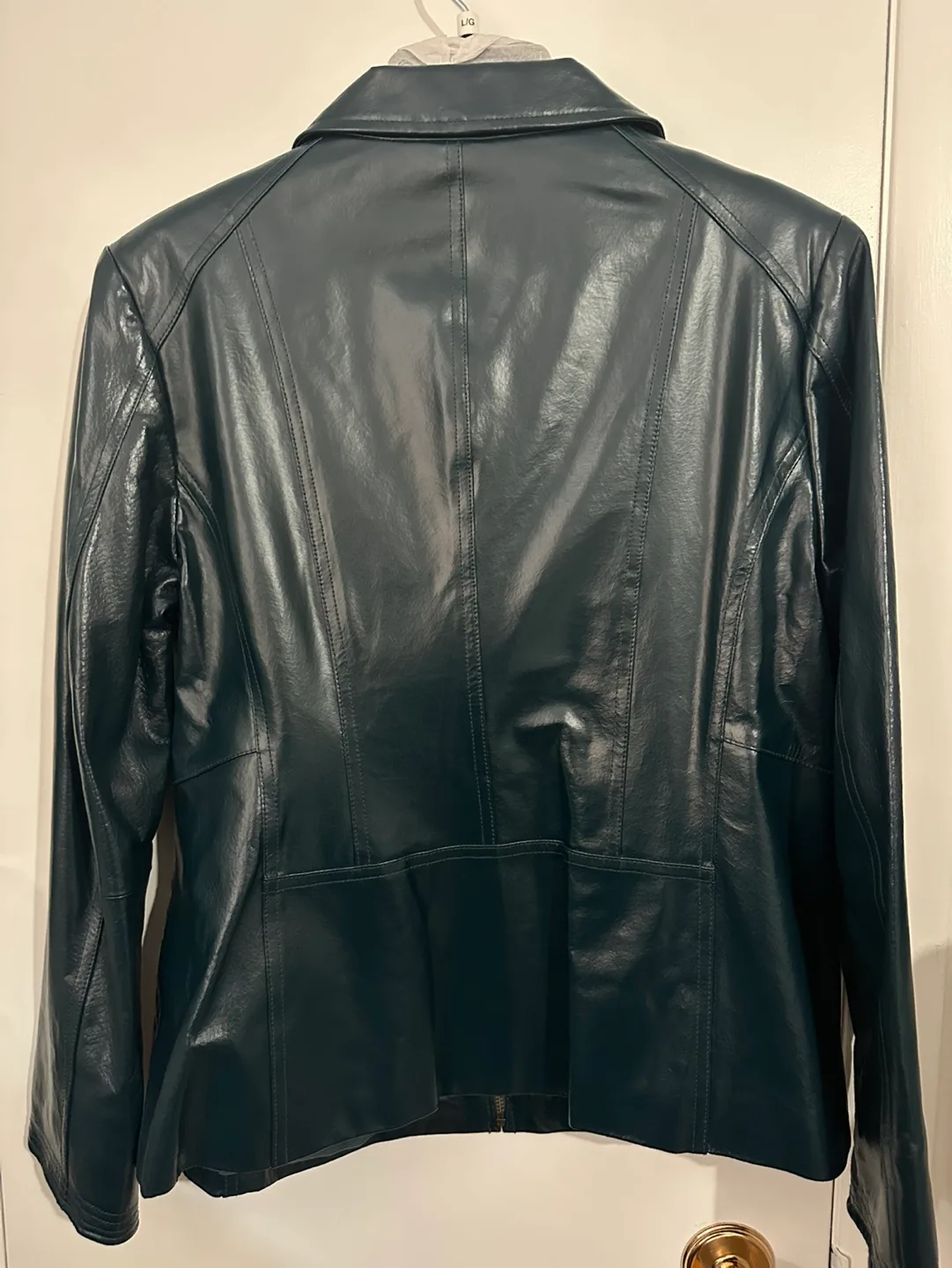 Guillaume Women's Dark Teal Leather Jacket image indicator(2)