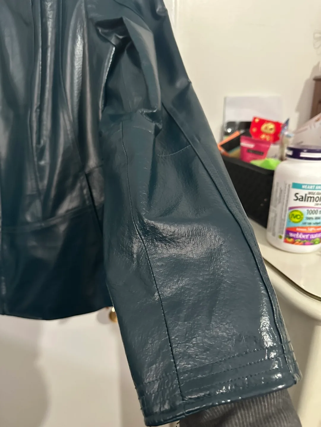 Guillaume Women's Dark Teal Leather Jacket image indicator(6)