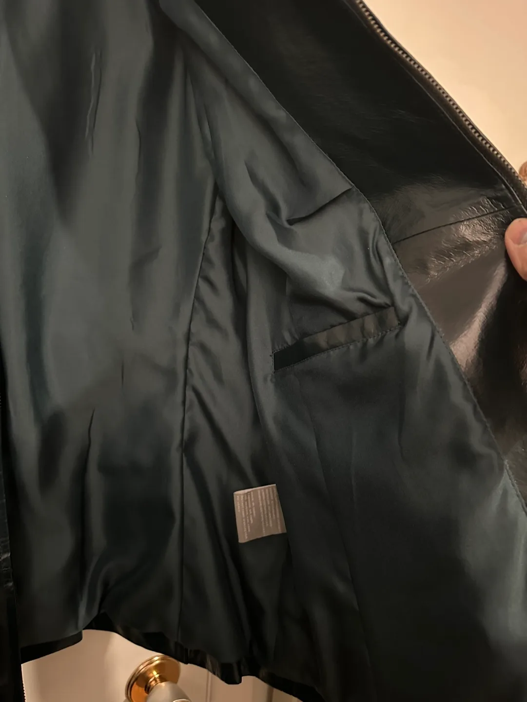 Guillaume Women's Dark Teal Leather Jacket image indicator(4)