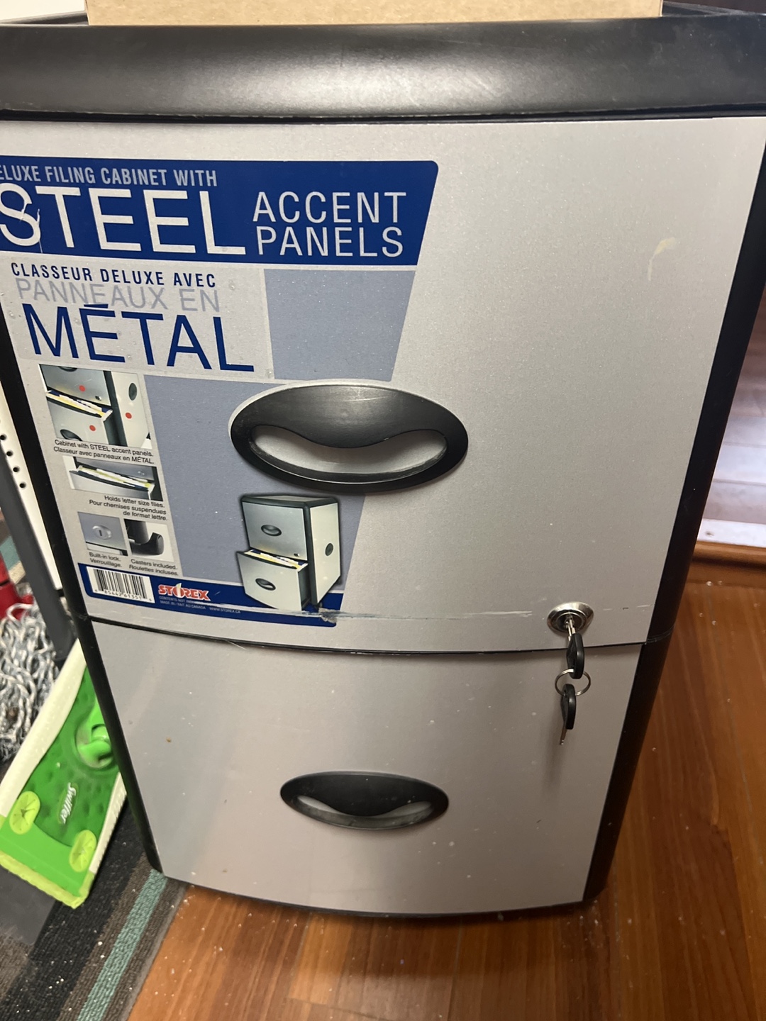 Storex Deluxe Filing Cabinet with Steel Accent Panels