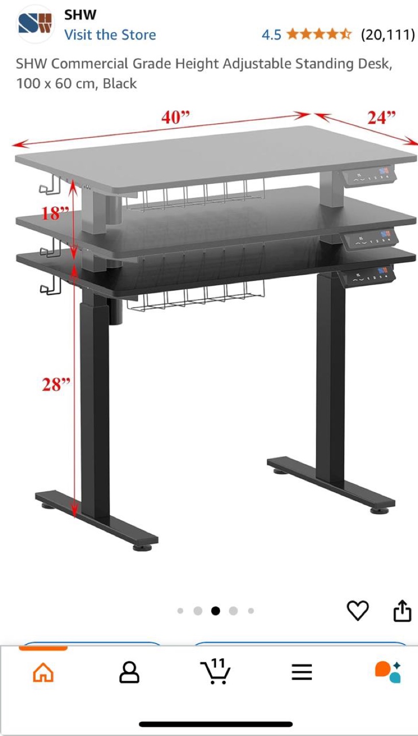 SHW Electric Height Adjustable Standing Desk - Brand New in Box - photo 2