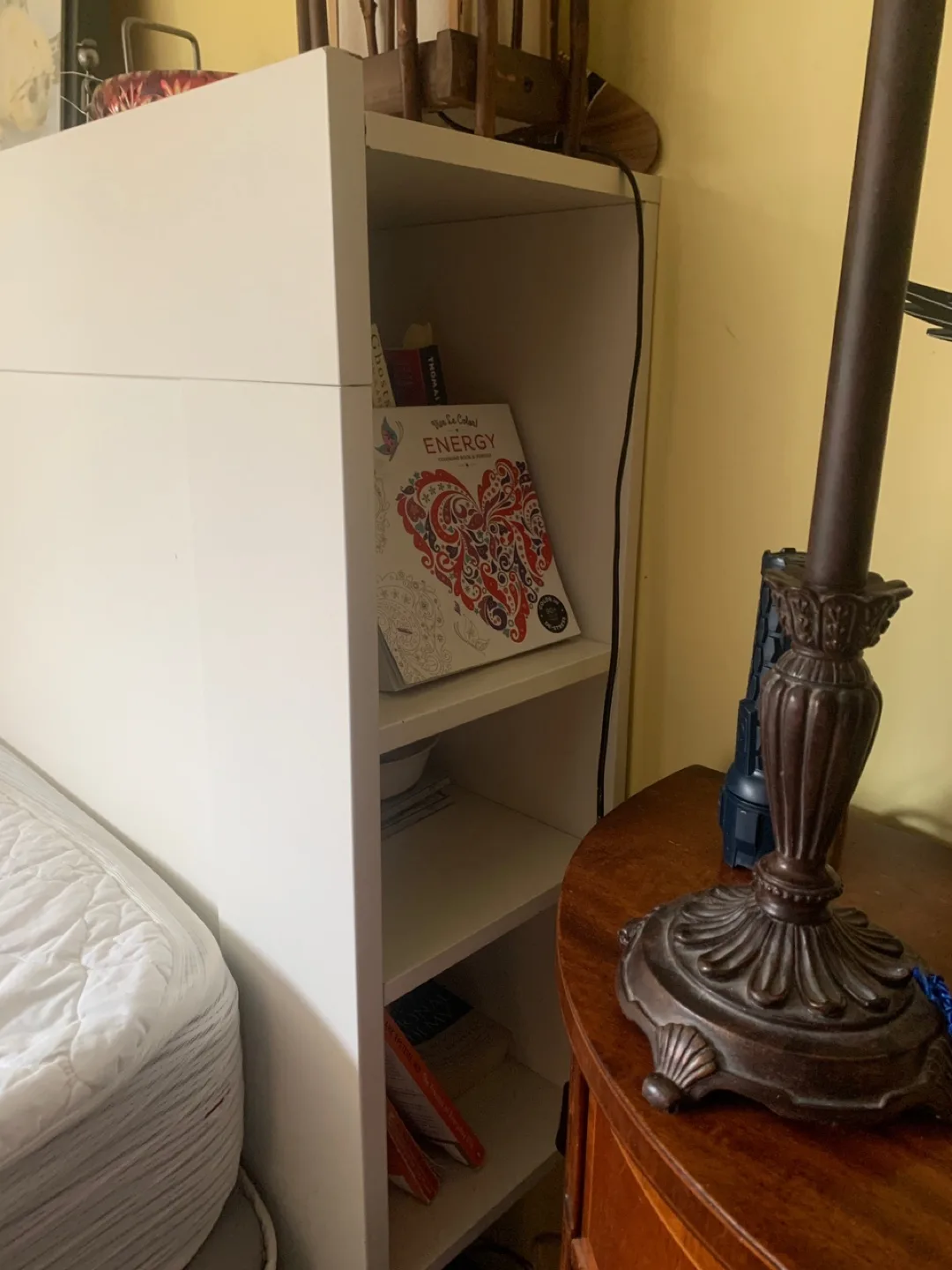 IKEA White Queen Headboard with Built-in Shelves image indicator(2)