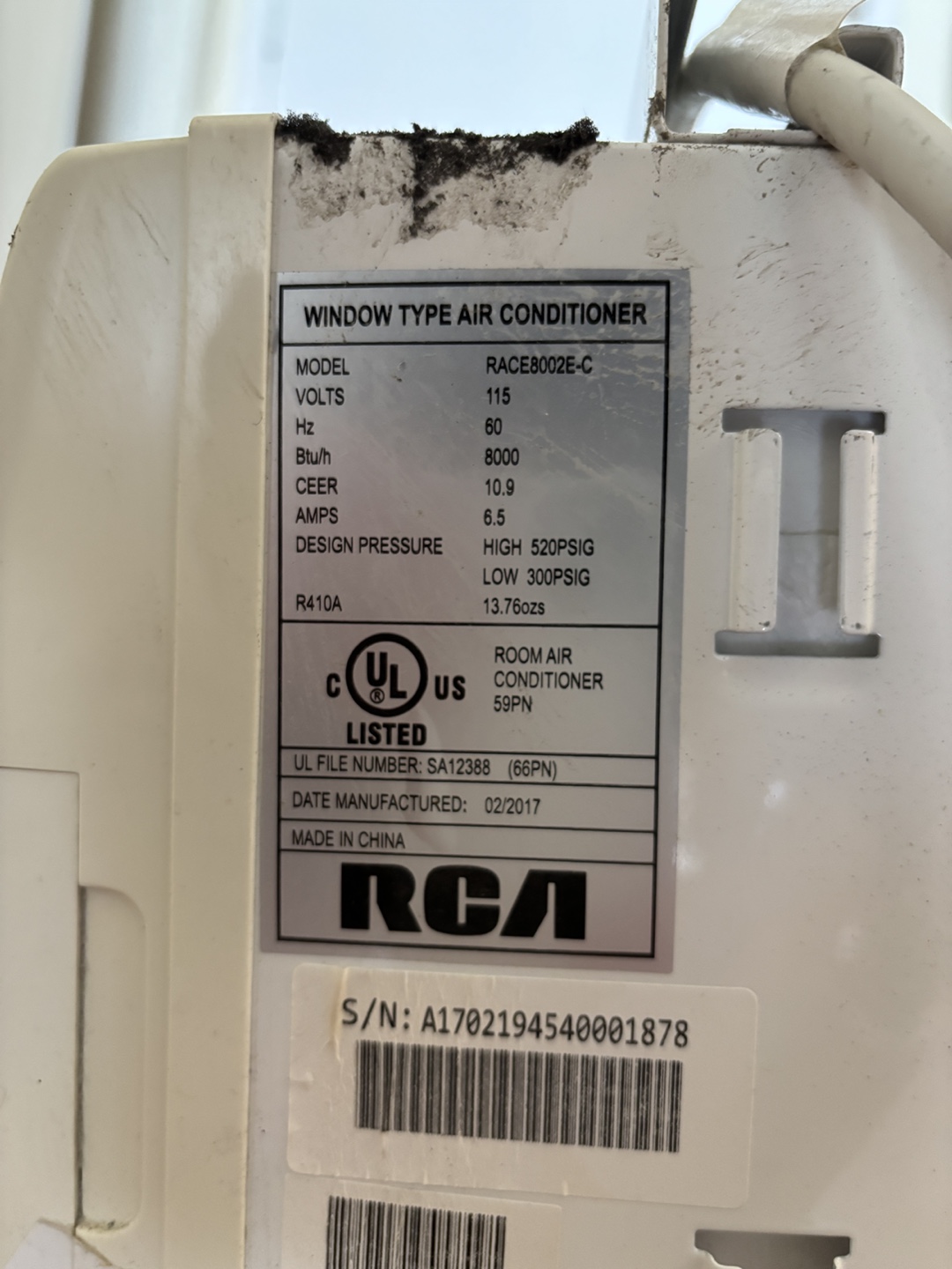 RCA Window Air Conditioner - 8000 BTU - photo 3