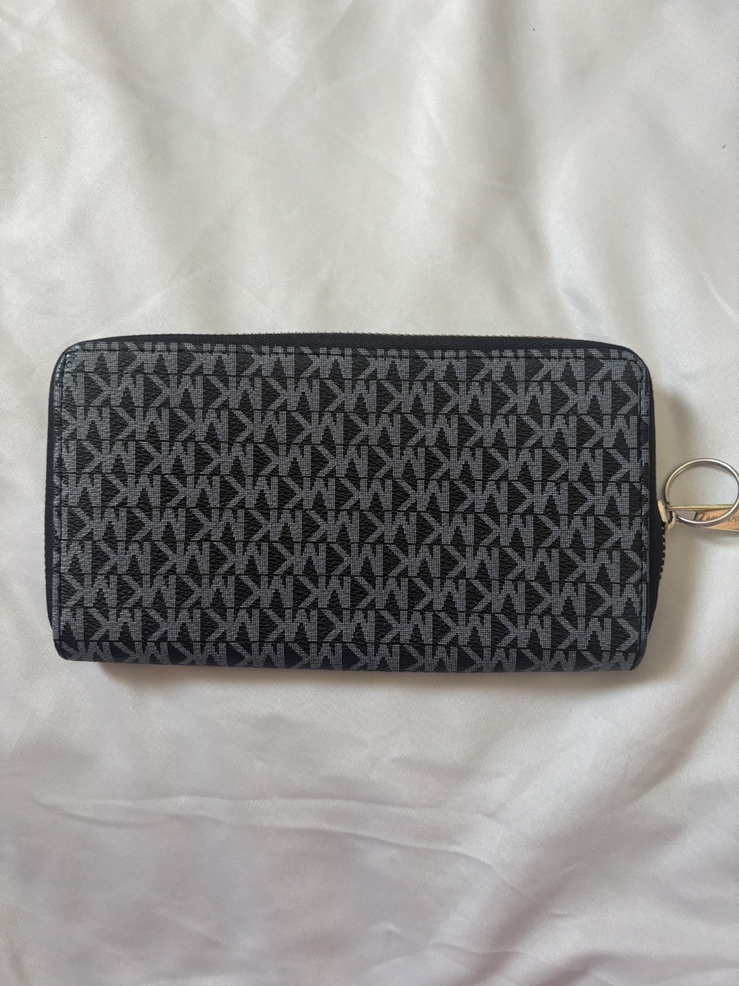 Michael Kors Black and Grey Signature Zip-Around Wallet - photo 2