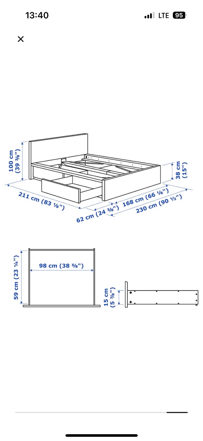 IKEA MALM Bed Frame with Storage & Nighstands - photo 4