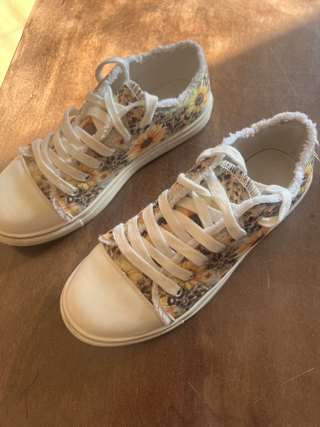 Sunflower Print Canvas Sneakers - Size 31