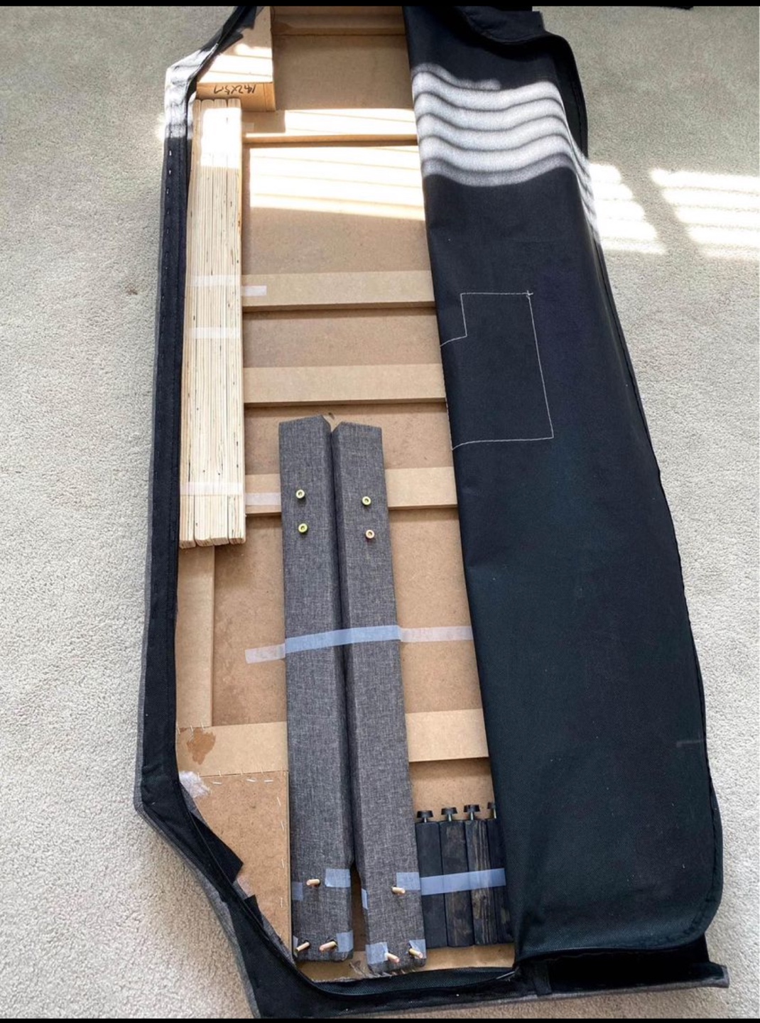 Queen-size upholstered bed frame with headboard - photo 4