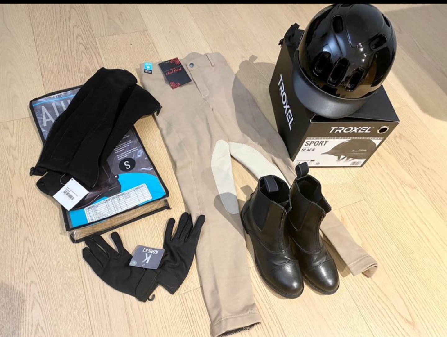 (New)Kids Riding Set: Helmet, Breeches, Boots, Gloves & Chaps
