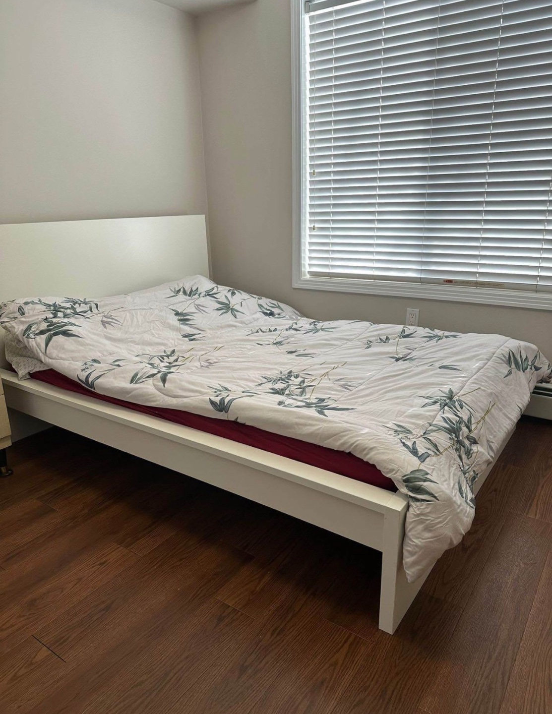 White queen Bed Frame + mattress