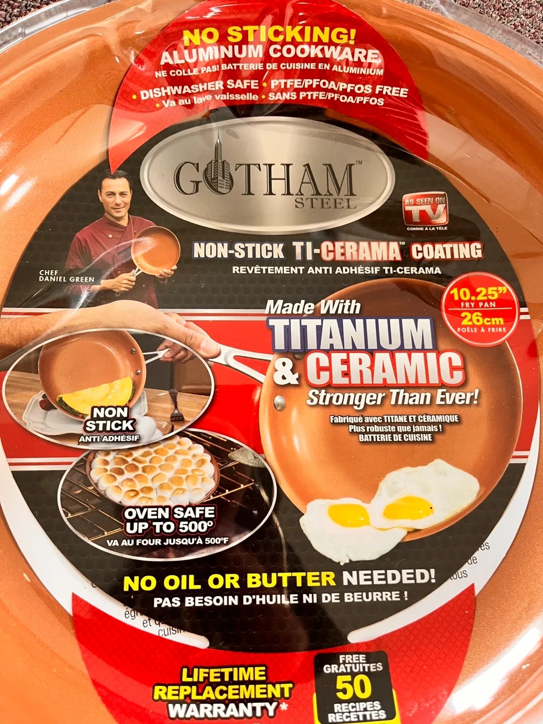 Gotham Steel 10.25-inch Ceramic Titanium Non-Stick Fry Pan image indicator(4)