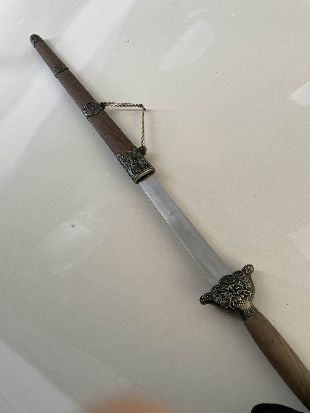Ornate Chinese Jian Sword with Red Tassel - photo 2