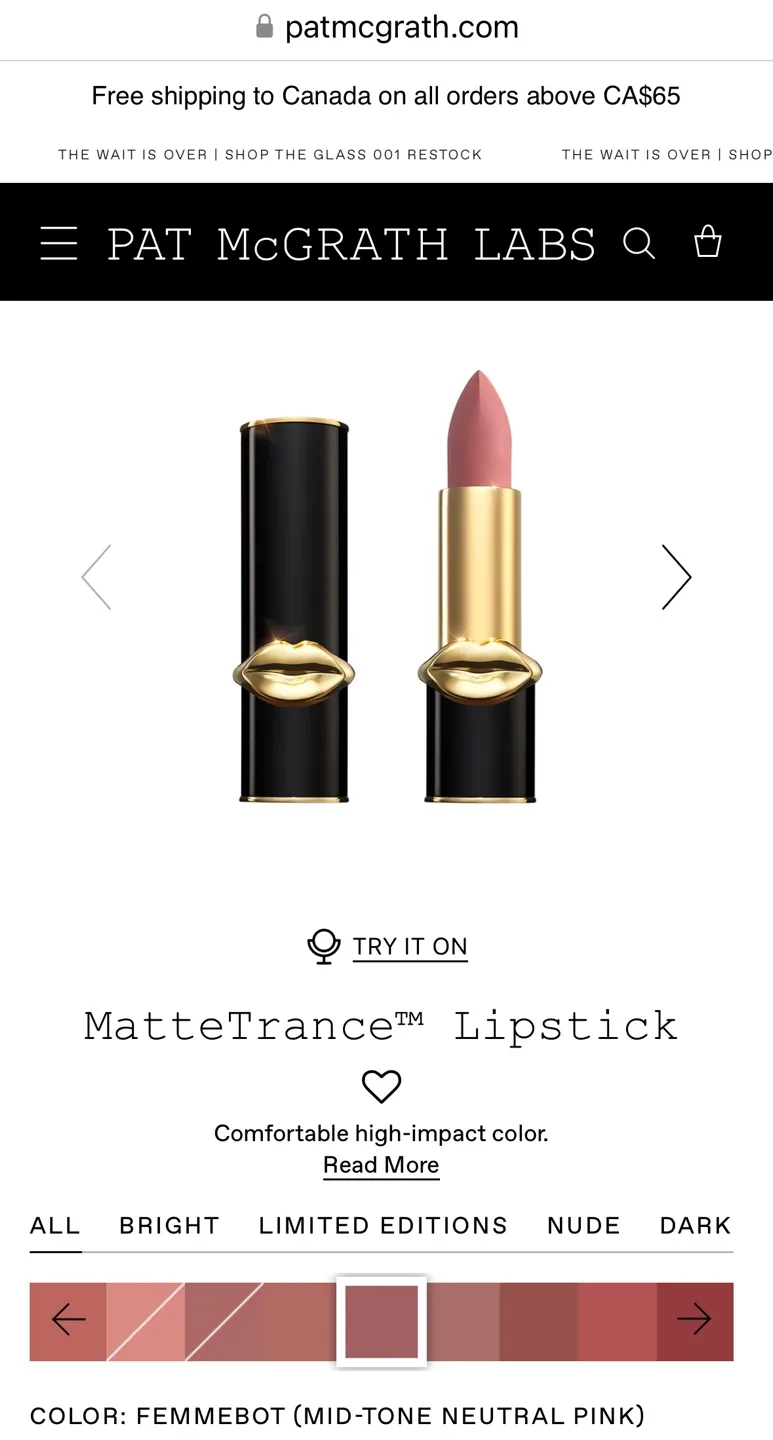 Pat McGrath Labs MatteTrance Lipstick in Femmebot image indicator(5)