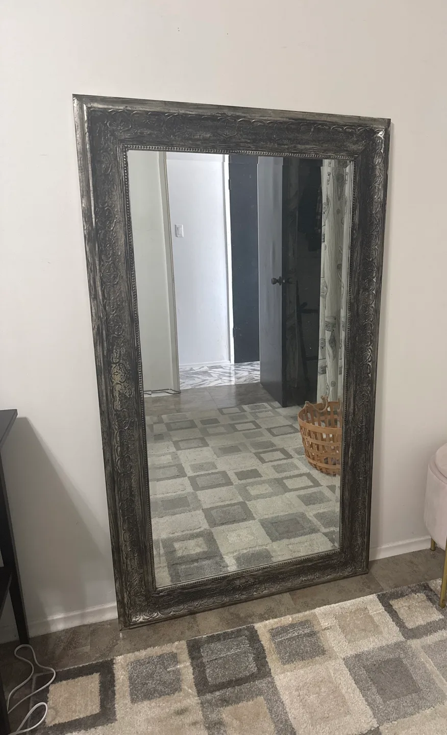 Large Ornate Silver Framed Mirror image indicator(2)