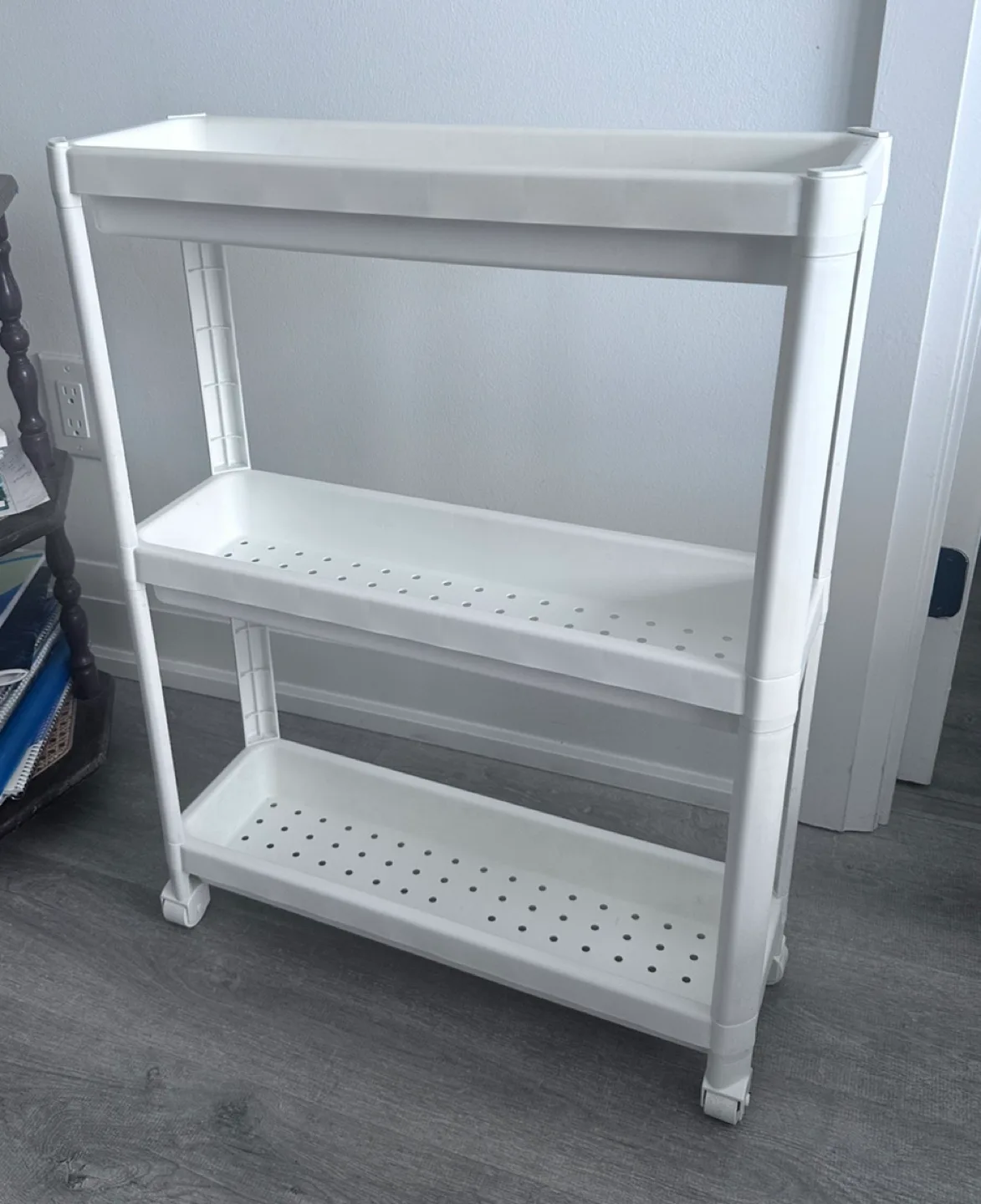 Three-Tier Rolling Storage Cart - White thumbnail