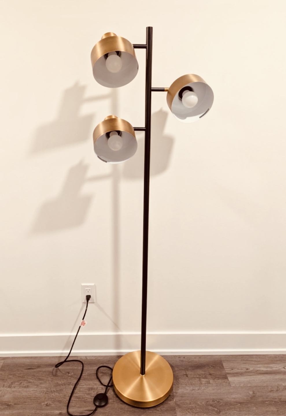 Structube 3-Light Gold tone Floor Lamp (light bulbs included) - photo 2