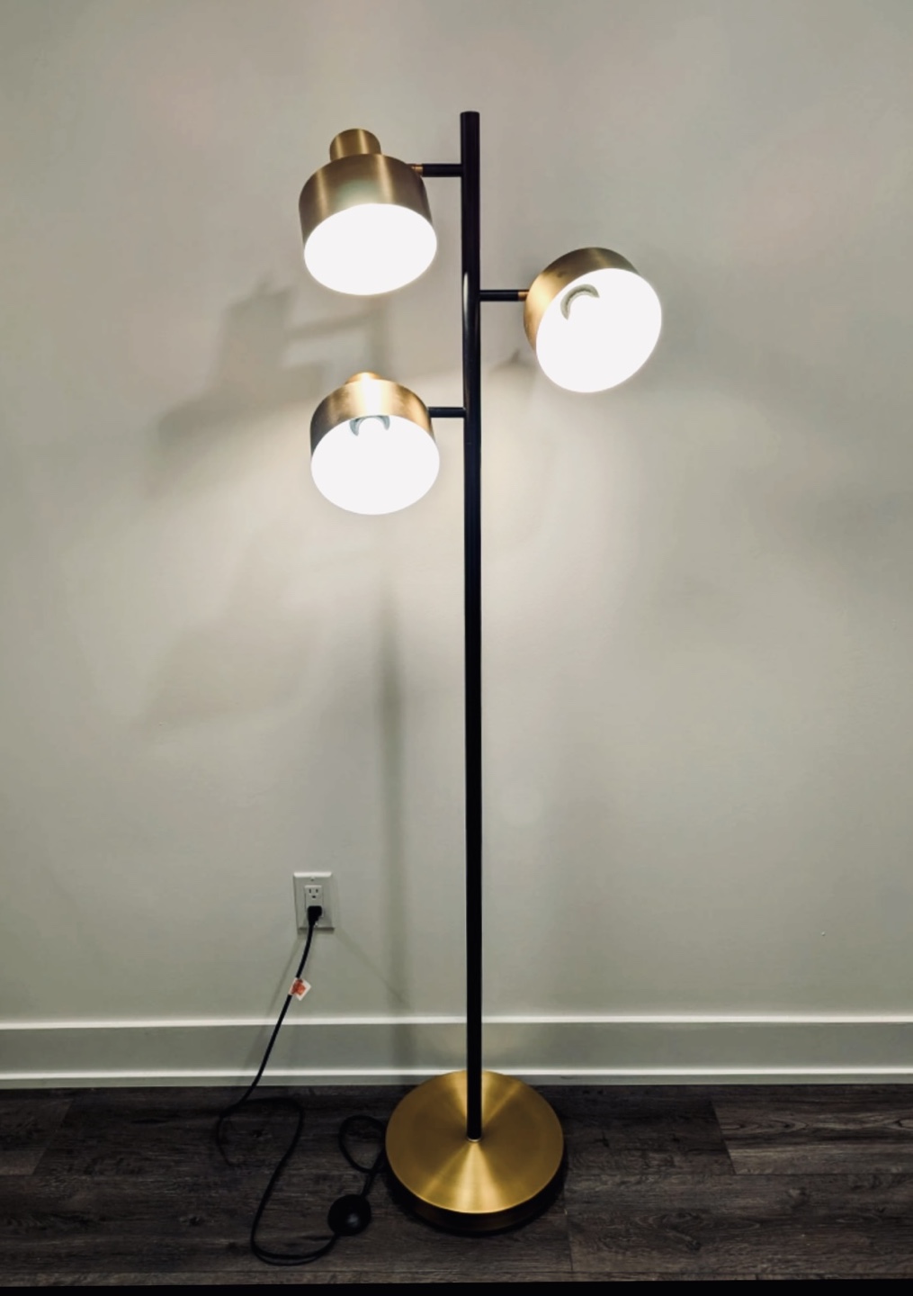 Structube 3-Light Gold tone Floor Lamp (light bulbs included)