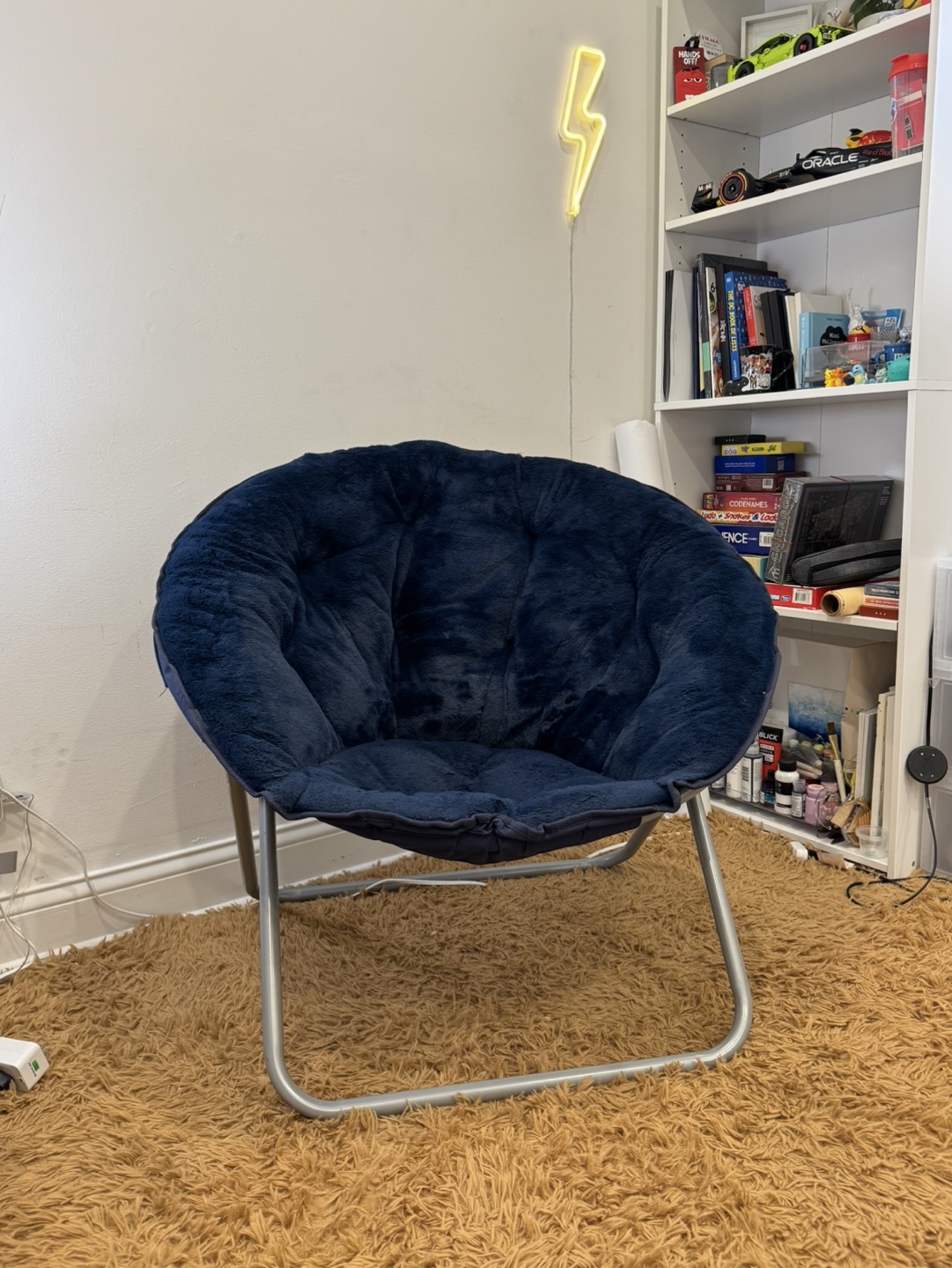 Foldable Round Chair - Navy Blue