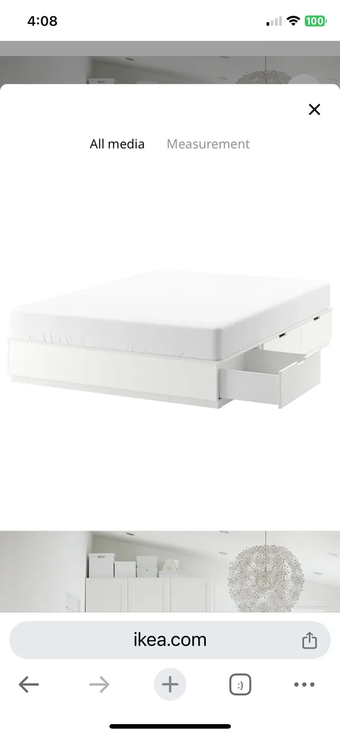 IKEA NORDLI Queen Bed Frame with Storage - White image indicator(2)