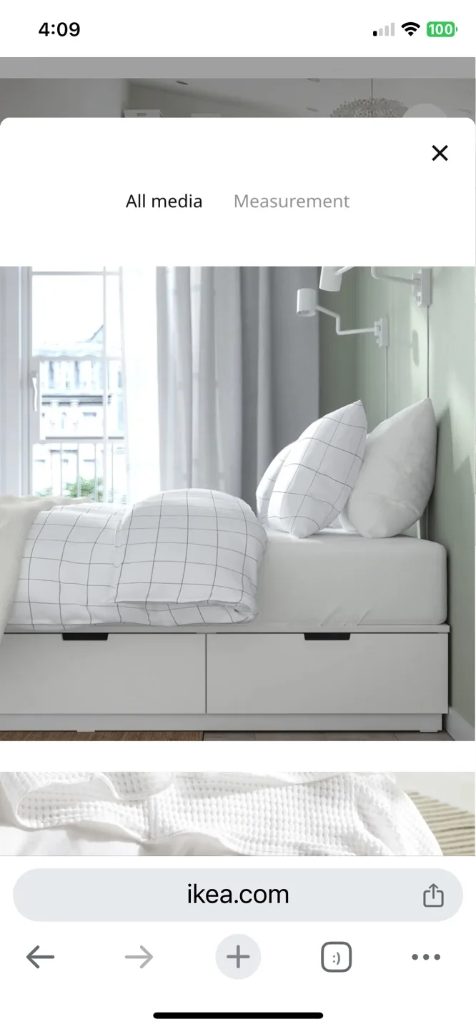 IKEA NORDLI Queen Bed Frame with Storage - White image indicator(5)