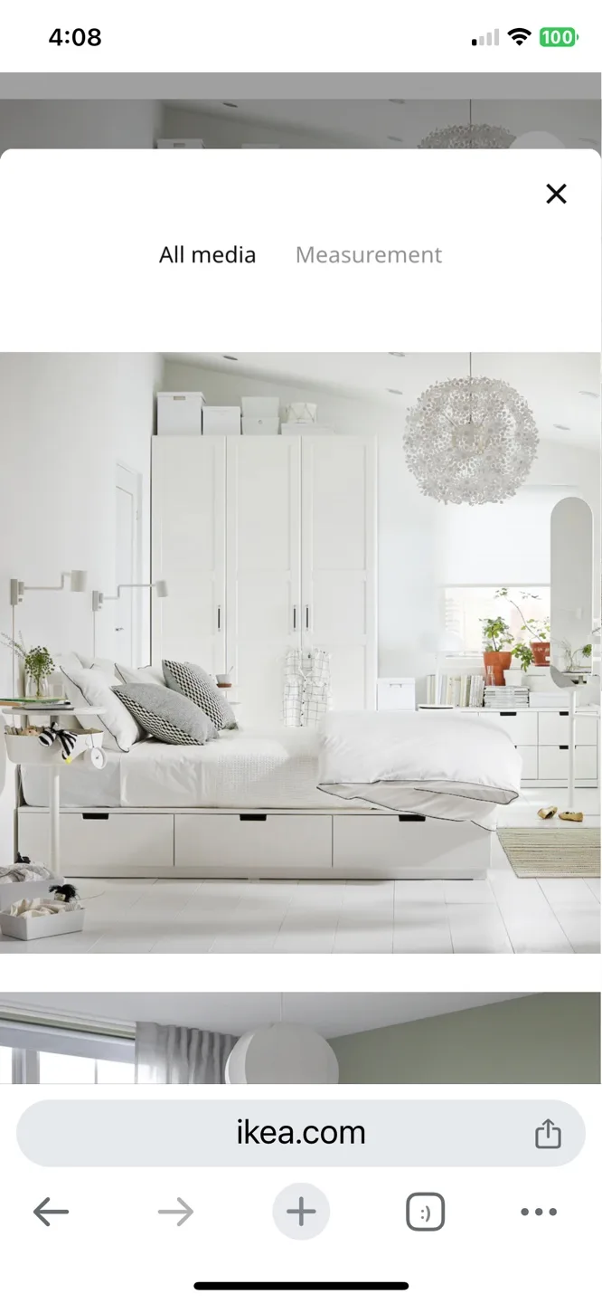 IKEA NORDLI Queen Bed Frame with Storage - White image indicator(3)