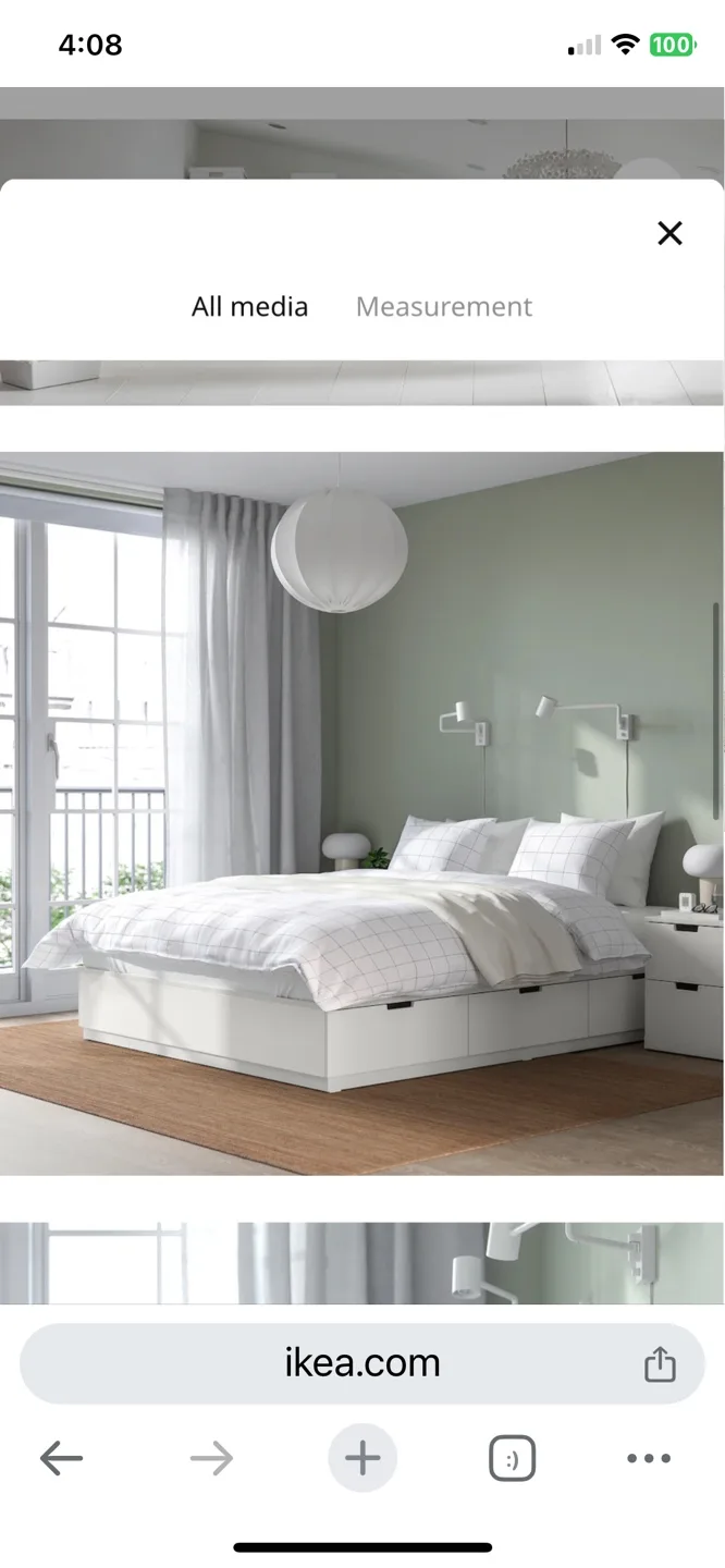 IKEA NORDLI Queen Bed Frame with Storage - White image indicator(4)