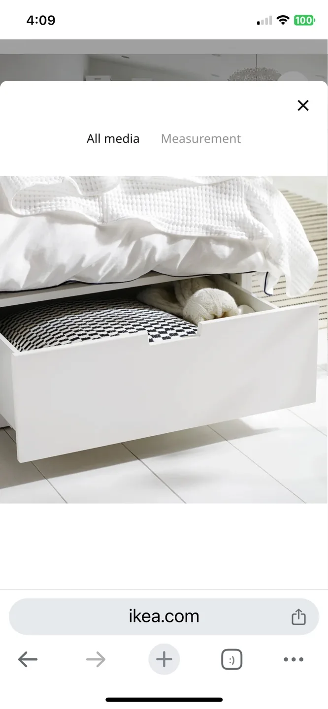 IKEA NORDLI Queen Bed Frame with Storage - White image indicator(6)