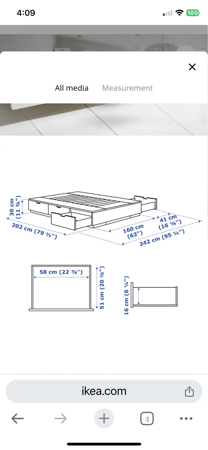 IKEA NORDLI Queen Bed Frame with Storage - White image indicator(7)